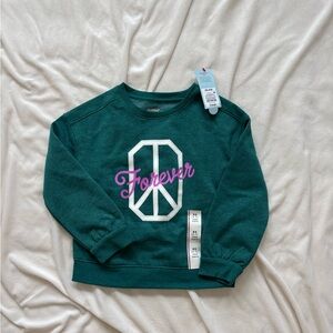 Cat & Jack Green Peace Sign Sweatshirt
